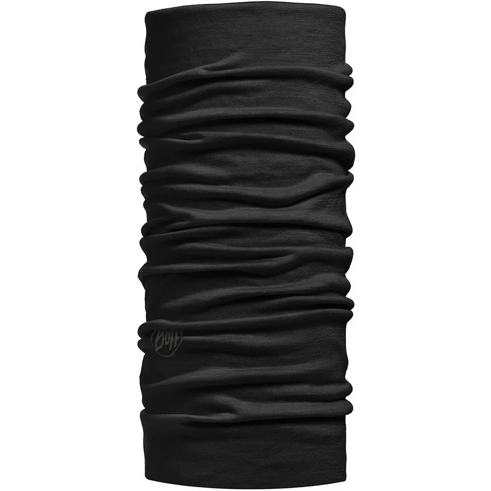 Bandana tubular Buff leve lã merino proteção sólida externa - Preta - Imagem 1 de 1