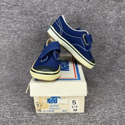 ✅VTG Keds 幼儿 5.5M 码 Skipper 海军蓝 CKT 2880M 钩环 *已拆封 全新带盒 — 第 1/4 张图片
