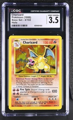 CGC 3.5 Charizard 1999 Base Set 4/102 Holo Pokemon Card - Image 1 of 2