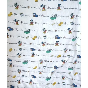 Disney Mickey Mouse Flannel Twin Size Top Sheet Only Cotton Children's Reminders - Picture 1 of 6