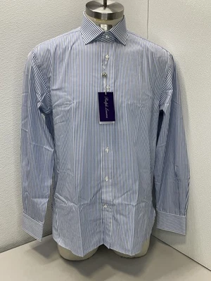 Ralph Lauren Etiqueta Púrpura Para Hombre Manga Larga Abotonada Blanco/Azul *MUESTRA* Foto 1 de 4