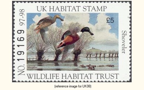 HALFPRICEINTERNAT Britain (UK) Duck Stamp 1997 5 Pounds (shovelers) - Image 1 of 1