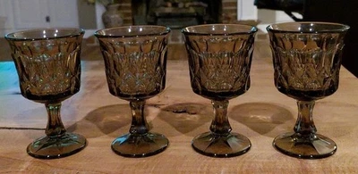 Vintage Set 2 Noritake Perspective Smoky Brown Juice Cordials Liqueur Glasses 5” - Image 1 of 4