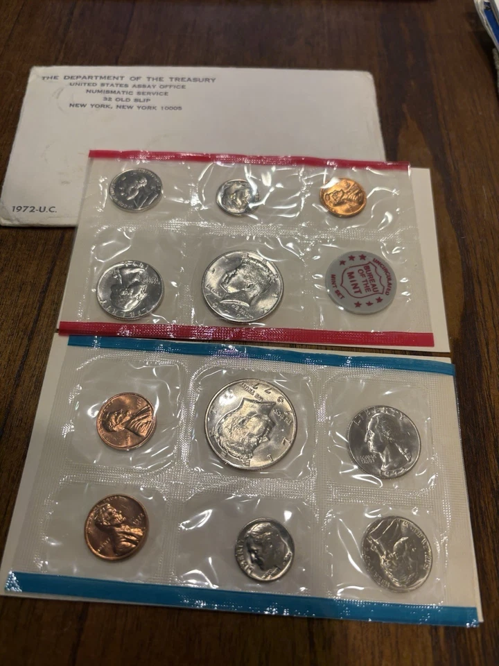 1972 P&D Mint Set with 11 Brilliant Uncirculated US Coins & Envelope (11 Coins) - Image 1 of 1