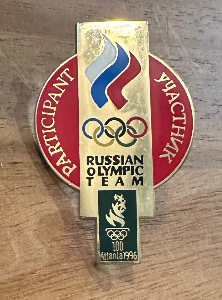 Atlanta 1996 Russia "Participant" Red National Olympic Committee NOC Pin - Image 1 of 1