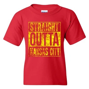 Straight Outta Kansas City - Football Youth T Shirt - Picture 1 of 6