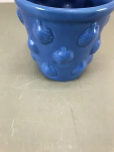 3d Clamshells Clam Shells 7.5" Solid Blue Ceramic Pottery Flower Pot - Picture 1 of 6