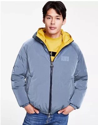 Armani Exchange Men's Reversible Hooded Jacket DARK SLATE/ANTIQUE MOSS (Size L). - Image 1 of 4