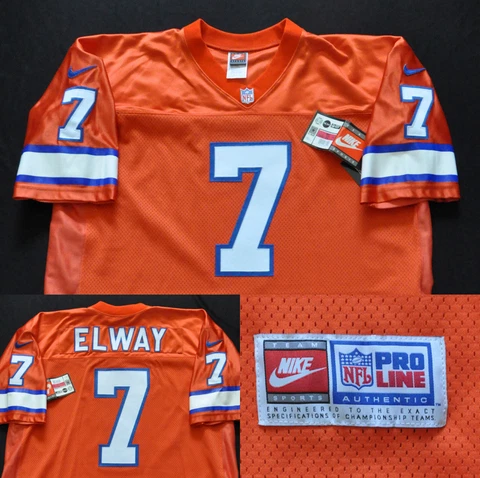 JOHN ELWAY DENVER BRONCOS NIKE PRO LINE JERSEY NFL ORANGE MEN L SEWN *READ* NWT Cover
