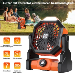 NEW Camping Fan with LED Lantern 36 Hours Portable Rechargeable Battery Fan - Picture 1 of 12