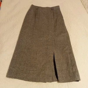 Vintage Talbots Wool Maxi Skirt Size 10 Herringbone Tweed Modest Made USA - Picture 1 of 13