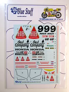 Blue Stuff Decal Sheet 1:12 Scale Honda NSR500 "HB" P.F. Chili '89 suit Hasegawa - Bild 1 von 9