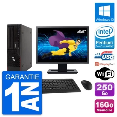PC Fujitsu E910 Dt Pantalla 22" Intel G630 RAM 16Go Disco 250Go Windows 10 Wifi - Imagen 1 de 4