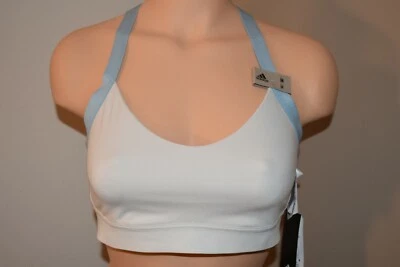 NWT Adidas Juniors All Me 3 Stripe Sport Bra Raw White Sz M - Image 1 of 4
