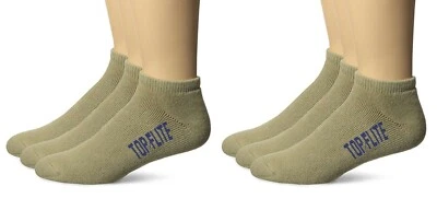 6 Pairs Top Flite Mens 80% Cotton Sport Low Cut Athletic Cotton Walking Socks - Image 1 of 4