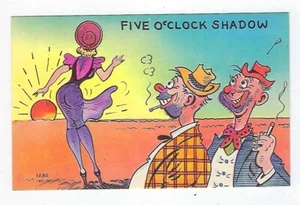 Vintage Postcard #1282 "Five O'Clock Shadow" Humor Asheville - Picture 1 of 2