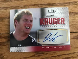 2013 SAGE HIT FOOTBALL JOE KRUGER AUTOGRAPH SIGNED - Picture 1 of 2
