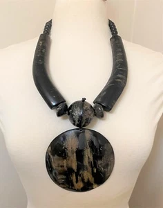 Gorgeous Danish Designer Statement Large Buffalo Horn Necklace - Picture 1 of 7