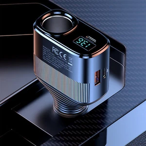 Outlet 12V Dual USB Car Cigarette Lighter Socket Splitter Power Adapter Charger - Picture 1 of 12