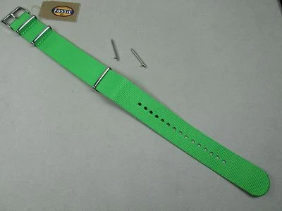 Correa de reloj Fossil 22 mm tamaño lengüeta unisex tejido nylon envolvente verde S221125 Foto 1 de 4