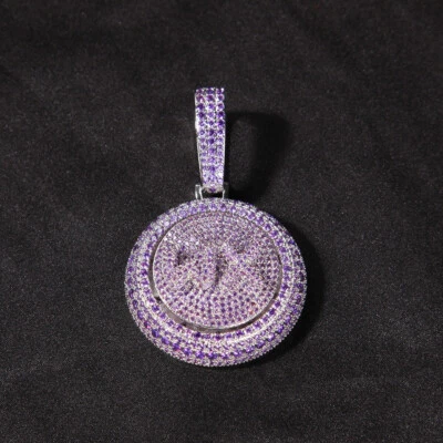 Colgante Giratorio Letras Personalizadas Hip Hop A-Z Colorido Circón Cúbico Joyería Foto 1 de 4