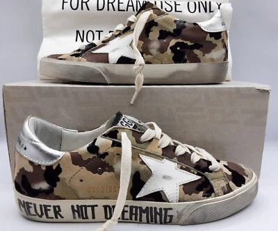 Golden Goose Super-star运动鞋绿色棕色米色迷彩皮革欧盟35 US 5 $595 — 第 1/4 张图片