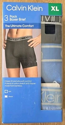 🌟NUEVO🌟 Calzoncillo boxer Calvin Klein para hombre Ultimate Comfort TALLA XL, azul (paquete de 3)  Foto 1 de 4