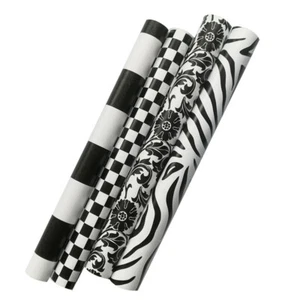 Black&White Peel and stick House Renovatio Wallpaper Self-adhesive  17.7" x 394" - Picture 1 of 27