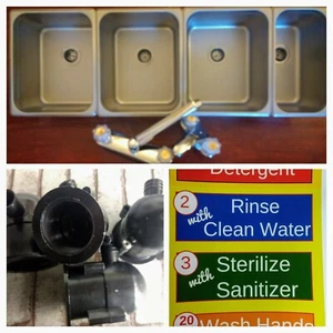 Portable Concession Sink 3 LARGE Compartment 1 STANDARD Hand Wash 4 Drain Traps - Picture 1 of 10
