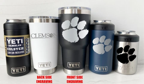 CLEMSON Tigers YETI Laser Engraved 20 or 30 oz. Tumblers and Colsters Cover