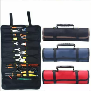 Electrician Tool Pocket Roll Up Storage Organizer Bag Canvas Chisel Tool kit New - Picture 1 of 13