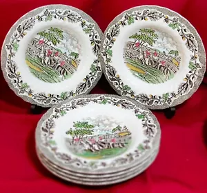 Myotts Country Life Suppenteller England Fine Staffordshire Fest Weihnachten rar - Bild 1 von 3
