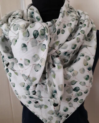 Loop - Schal ca. 25 x 130 oder Dreieckstuch ca. 130 x 130 cm Eukalyptus - Bild 1 von 2