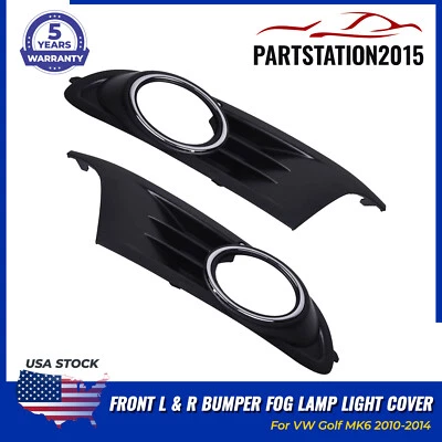 Cubierta de luz antiniebla izquierda y derecha para parachoques delantero VW Volkswagen Golf 2010-2014 Foto 1 de 4