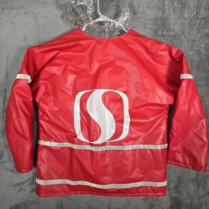 Vintage Safeway Employee Hooded Rain Jacket Size Large Reflective Safety Wear - Picture 1 of 6