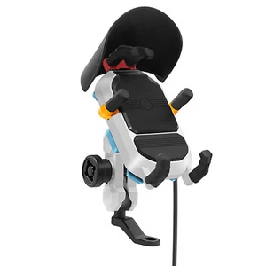 15W Wireless Fast Charging Charger Motorcycle E-bike Phone Holder Mount Aluminum - Photo 1 sur 22