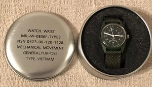Men's Vintage Vietnam Military Watch - Wind Up / MIL W 0836F Type 3 - Picture 1 of 12