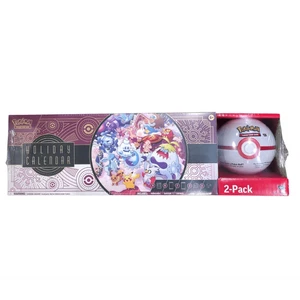 Pokemon Holiday Calendar Trading Cards Stickers And Premier Poke Ball Bundle New - Picture 1 of 5