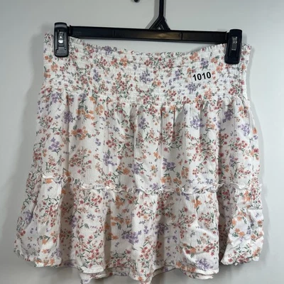 Minifalda Y2K Hippie Rosa Para Mujer Junior L En Niveles Floral Fluida Picnic Playa Foto 1 de 4