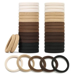Hair Ties Black 100Count Extra Thick 5CM, Bulk Elastic Hair Bands for Thick H... - Picture 1 of 7