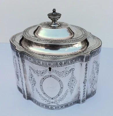 Carrito de té Charles Aldridge & Henry verde inglés esterlina 1783-84 Jorge III Foto 1 de 4