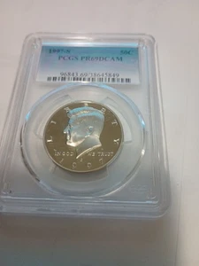 1997 S Kennedy Half Dollar PCGS PR69 Proof DCAM atemberaubende Münze im PCGS-Halter - Bild 1 von 4