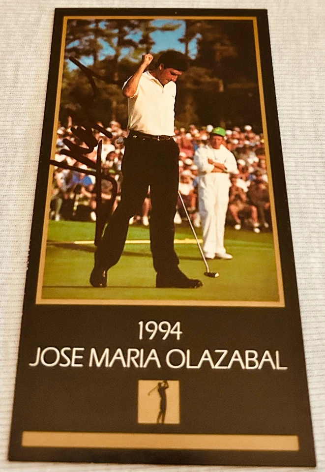 Jose Maria Olazabal autographed signed autograph 1994 Masters Champion golf card - Image 1 of 1