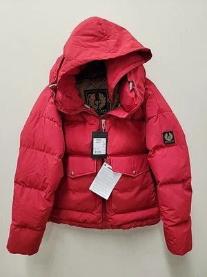 NUEVO CON ETIQUETAS Belstaff Cromer Chaqueta de Plumón Belstaff Roja Para Mujer US 6 Con Capucha Foto 1 de 4
