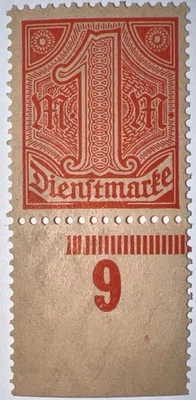 Sellos de viaje: estampillas de Alemania de 1920 Scott #010 República de Weimar, 1 marco, MOGNH. Foto 1 de 4