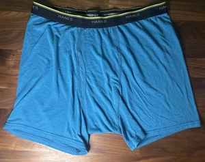 Vintage Hanes Boxer Briefs Underwear Mens XL Comfort Blend Flex Trunks Aqua Blue - Picture 1 of 5