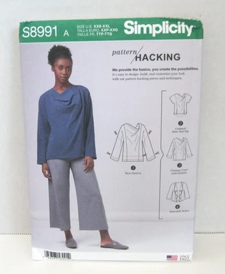Simplicity 8991 Tops & Jacket w/Design Hacking Pattern Misses' XXS-XXL (4-26) UC - Image 1 of 2