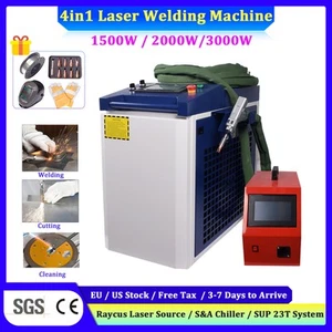 4 IN 1 Raycus 1500W/2000W/3000W Fiber Laser Welding Cutting Cleaning Machine US - Picture 1 of 22