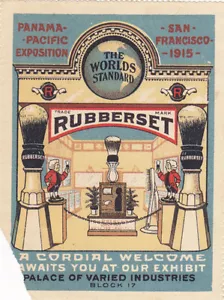Vintage Poster Stamp PPIE 1915 San Francisco Worlds Fair RUBBERSET exhibit #IM - Picture 1 of 1