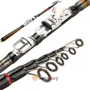 Telescopic Fishing Rod Collapsible Fishing Pole Outdoor Sport Ultralight Carbon - Picture 1 of 12